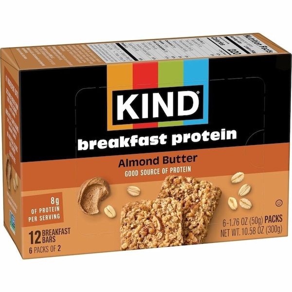 Kind Breakfast Protein Bars, Gluten-free, Dairy-free, Peanut-free, Low Sodium, Almond Butter, 1.76, 5PK 41935 - main