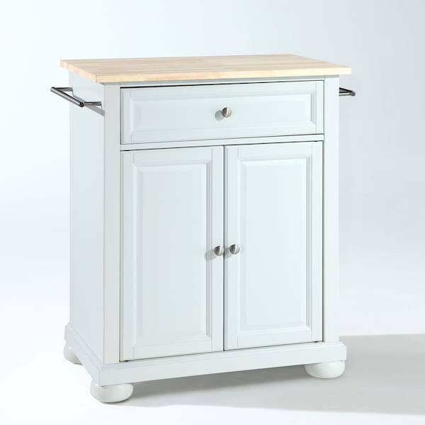 Crosley Alexandria Wood Top Portable Kitchen Island/Cart KF30021AWH - main