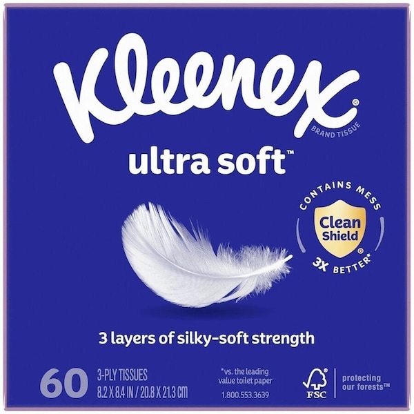 Kimberly-Clark Professional 3 Ply Facial Tissue, 60 Sheets 54277 - main