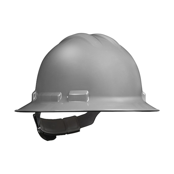 Malta Dynamics Full Brim Hard Hat, Polyethylene, 4 Point Ratchet, Type 1, Class E and G, Gray HHG2004-2 - main