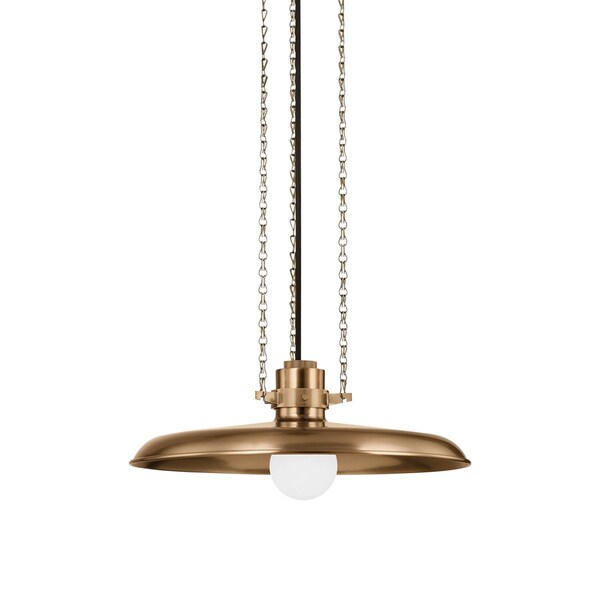 Troy Lighting Rainhill 1 Light Pendant 16 In. Patina Brass F3216-PBR - main
