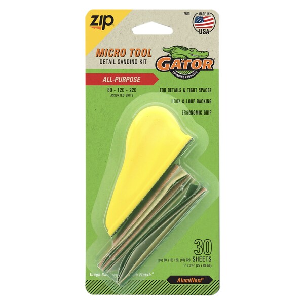 Gator Finishing AlumniNext Zip Micro Tool Detail Sanding Kit, Assorted Grit, 31PK 7800 - main