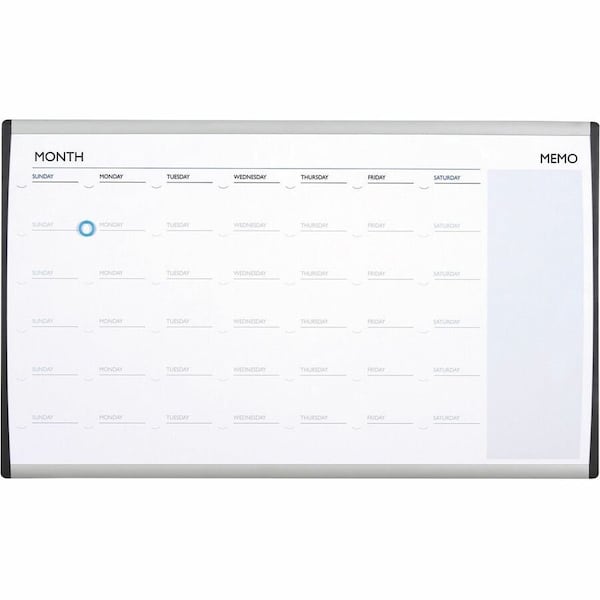 Quartet Calendar Planning Board, Steel, 18 in, 30 in, Aluminum/Plastic Frame, White, Gloss ARCCP3018 - main