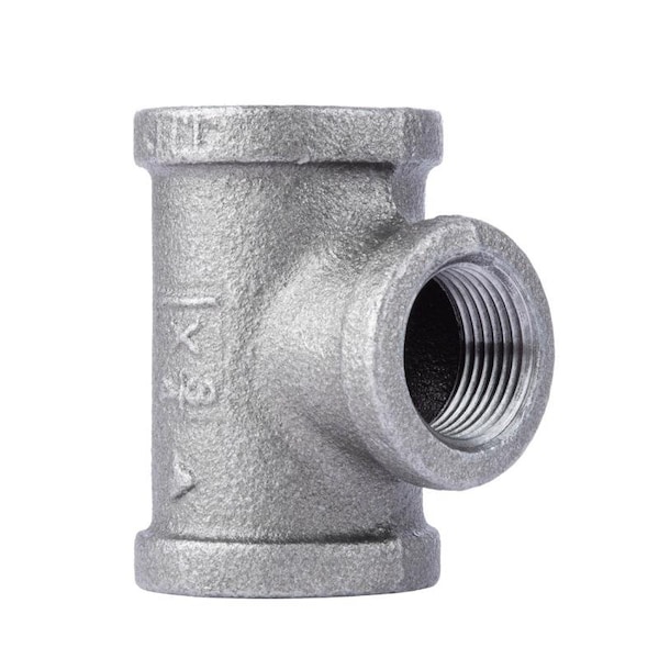 Stz Industries 1 in. FIP each X 1 in. D FIP 3/4 in. D FIP Black Malleable Iron Reducing Tee 310URT-1134 - main