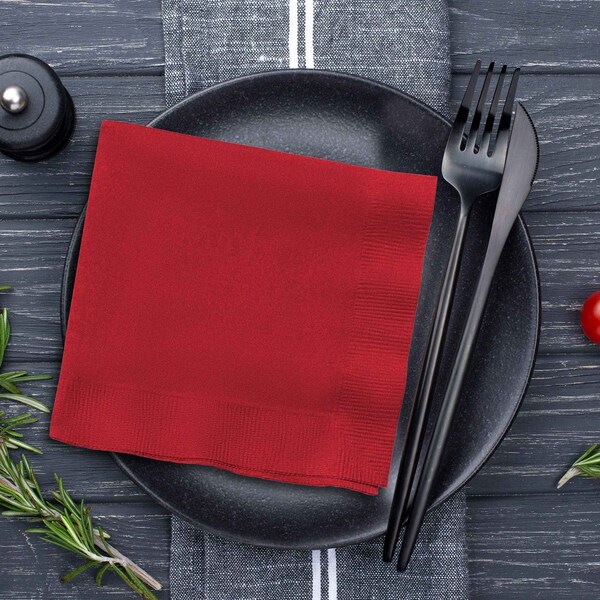 Smarty Had A Party Durable Classic Red Paper Beverage/Cocktail Napkins, 600PK 801031B-CASE - main