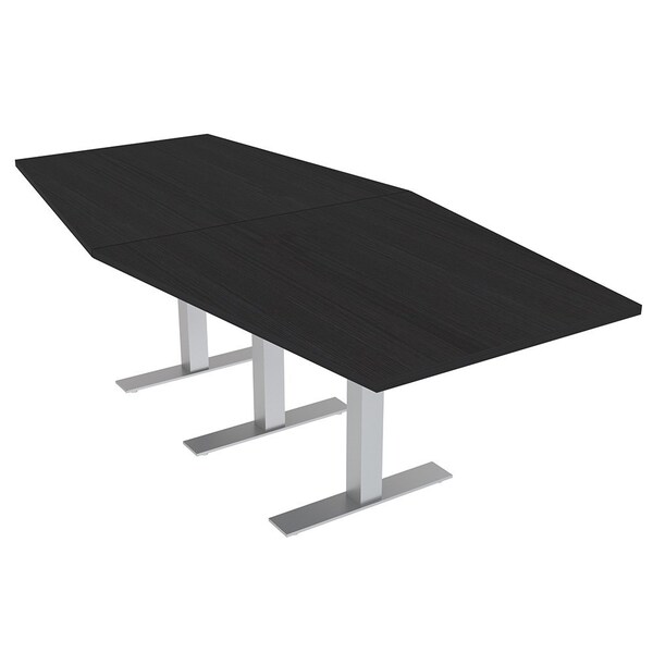 Skutchi Designs 8ft Hexagon Conference Table With Power | Harmony Series | 8 Person Meeting Room Table HAR-HEX.IR-48X96-T-U999ST19-NA - main