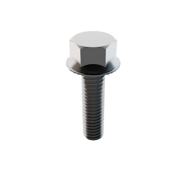 Zoro Select Not Graded, 5/16"-18 Standard Flange Bolt, Plain Stainless Steel, 1 1/4 in L, 50 PK 1-SFH-31C-125 - main