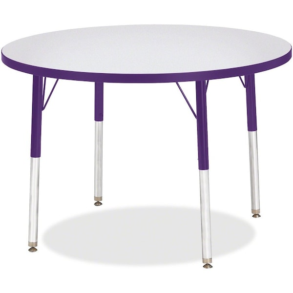 Jonti-Craft Berries Round Activity Table, 36 in. Diameter, A-height, Freckled Gray/Purple/Gray 6488JCA004 - main