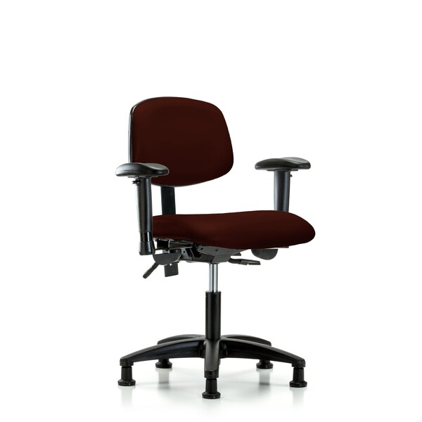 Blue Ridge Ergonomics Desk Chair Desk Chair, Vinyl, AA Glides, Burg, Adjustable Arms, 18" to 23" Height, Vinyl, Burgundy BR-VDHCH-RG-T0-A1-RG-8569 - main