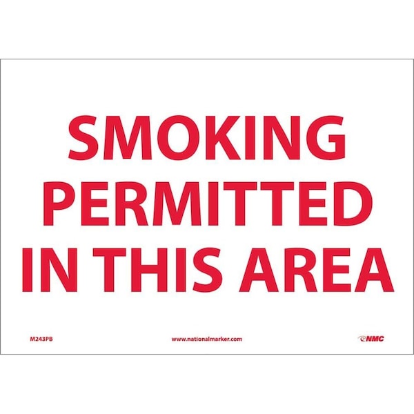 Nmc Smoking Permitted In This Area Sign, M243PB M243PB - main
