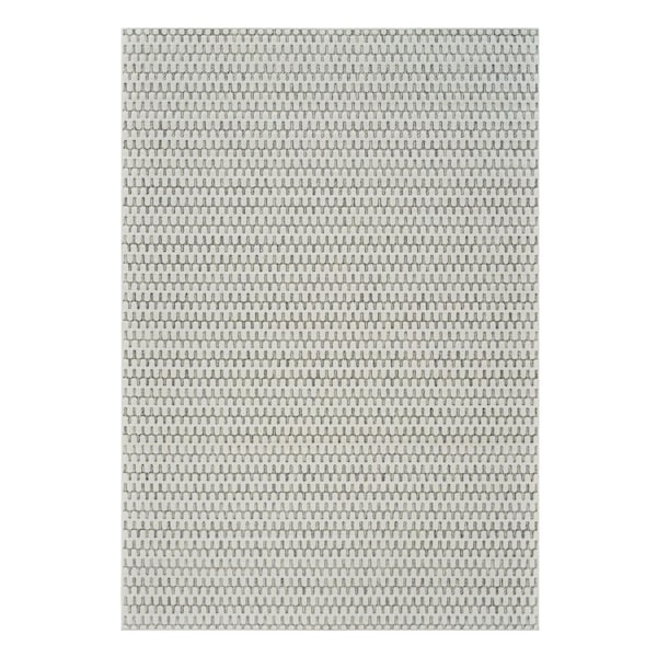 Homeroots 5' X 7' Cream and Beige Geometric Distressed Indoor Outdoor Area Rug 558817 - main