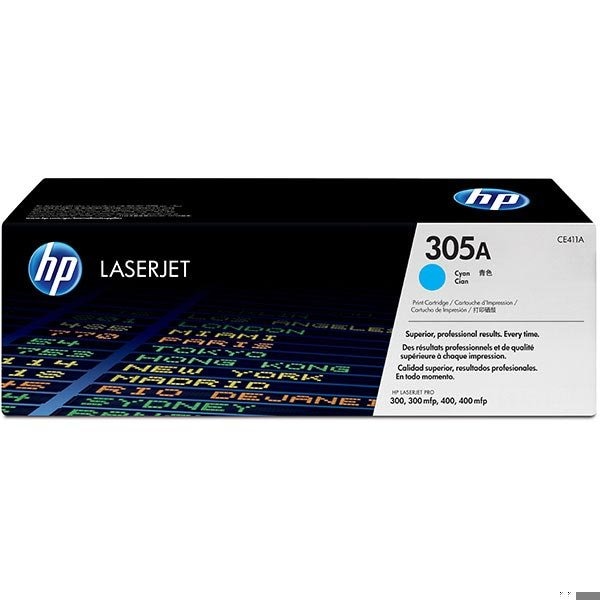 Hp 305A Cyan Original LaserJet Toner Cartridge, 2,600 Yield CE411A - main