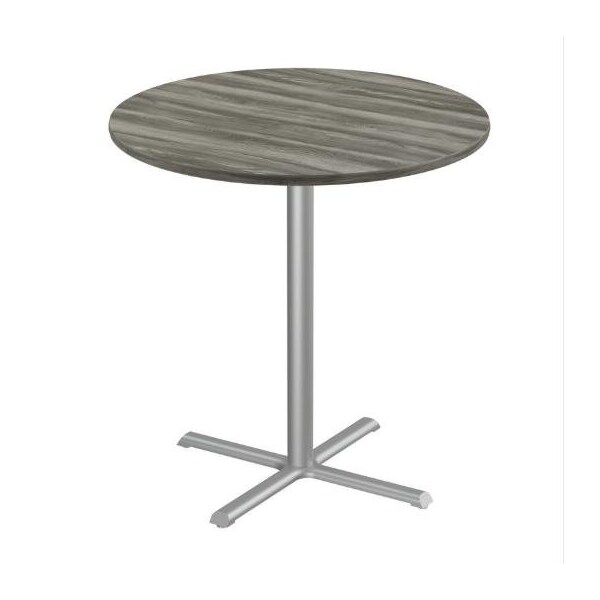 Correll Round Cafe Table, 36 in W, 36 in L, 42 in H, Particleboard Top, New England Driftwood SXB36R-52-98-52 - main