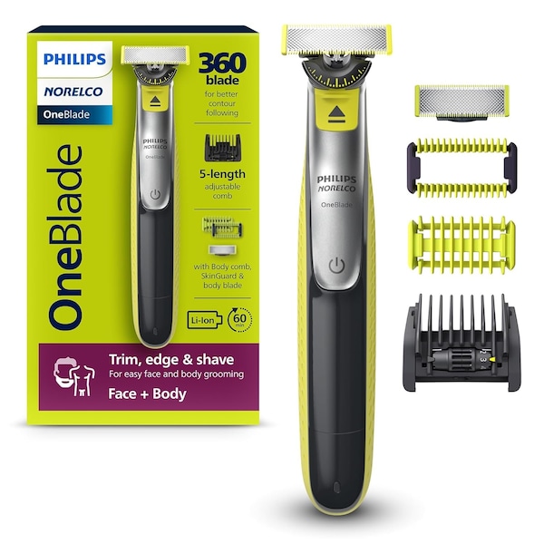 Signify Norelco OneBlade 360 Hybrid Blade for Face + Body, 360 Blade Technology, 1x Body Kit QP2834/70 - main