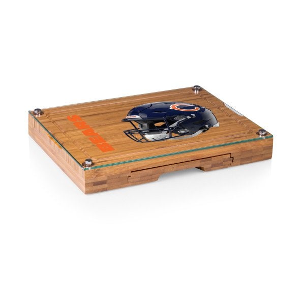 Picnic Time Family Of Brands NFL Chicago Bears - Concerto Glass Top Cheese Cutting Board & Tools Set 919-00-505-064-2 - main