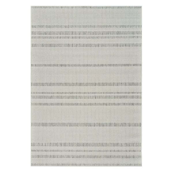 Homeroots 5' X 7' Cream and Beige Striped Distressed Indoor Outdoor Area Rug 558803 - main