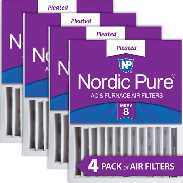 Nordic Pure 16x20x5 Pleated Air Filter, High Capacity, Electrostatically Charged Synthetic Media, MERV 8, 4 PK 16x20x5HM8-4 - main