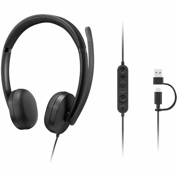 Lenovo WIRED VOIP HEADSET 5000, TEAMS CERTIFIED, USB-C WITH USB-A ADAPTER 4XD1R88995 - main