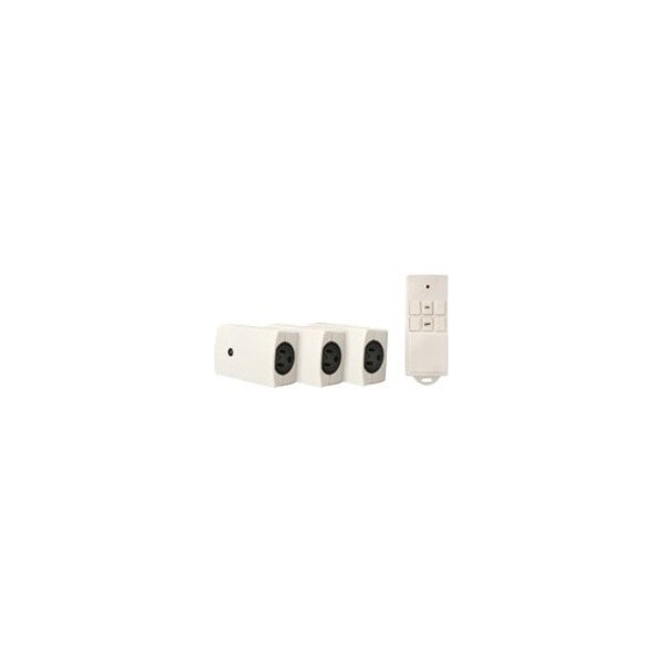 Southwire Woods 13569 Indoor Wireless Remote Control with 3-Outlets, 3-Pack, White - White - 3 Pack 13569 - main