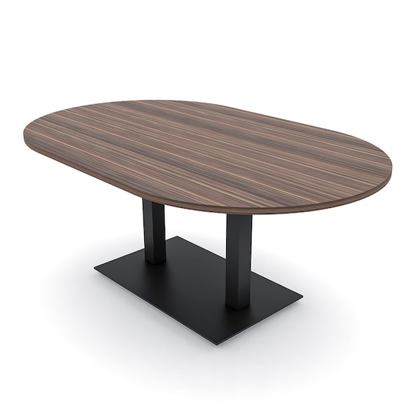 Skutchi Designs Racetrack Conference Table With Power Unit, 48 in W, 72 in L, Brown HAR-RAC-48X72-DOU.BK-H3041-NA - main