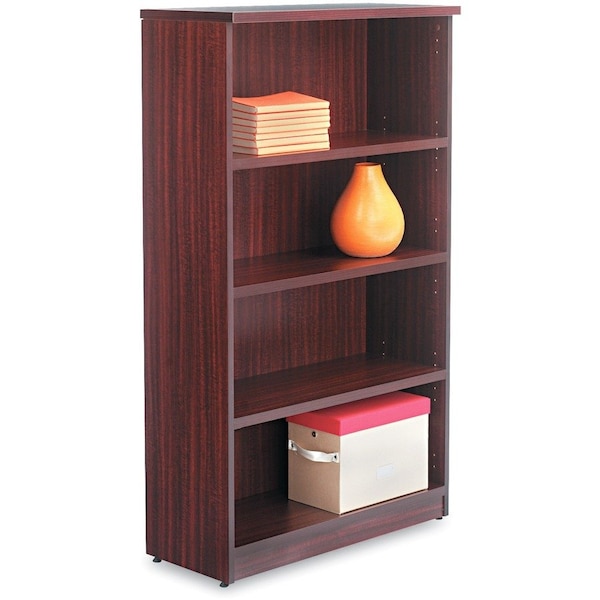 Alera Bookcase with 4 Shelves - 31-3/4"W x 14"D x 55"H - Mahogany - Valencia Series ALEVA635632MY - main