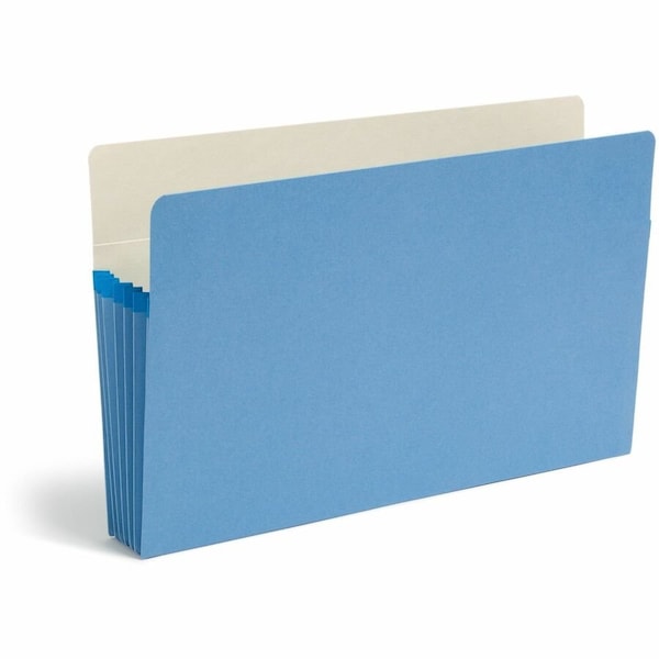 Smead Colored Straight Tab Cut Legal Recycled File Pocket, Blue SMD74235 - main