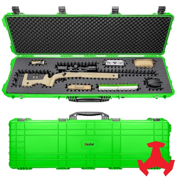 Eylar 53in Hard Rifle Case Equipped With Ragar Reconfigurable & Reusable XP Crosslinked Foam Insert SA00015-NGRN-RG-XP - main