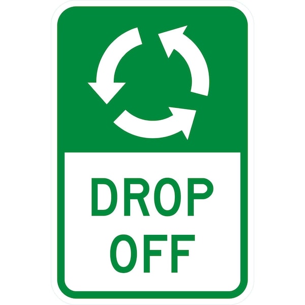 Lyle Drop Off with Anti-clockwise Arrows, 12x18, Non-Reflective, White G-4765-NA_12x18 - main