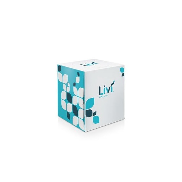 Solaris Paper Livi VPG Select Boxed Facial Tissue White 2-Ply 8.37 inX8.07 in Cube Box, 3240PK 11516 - main