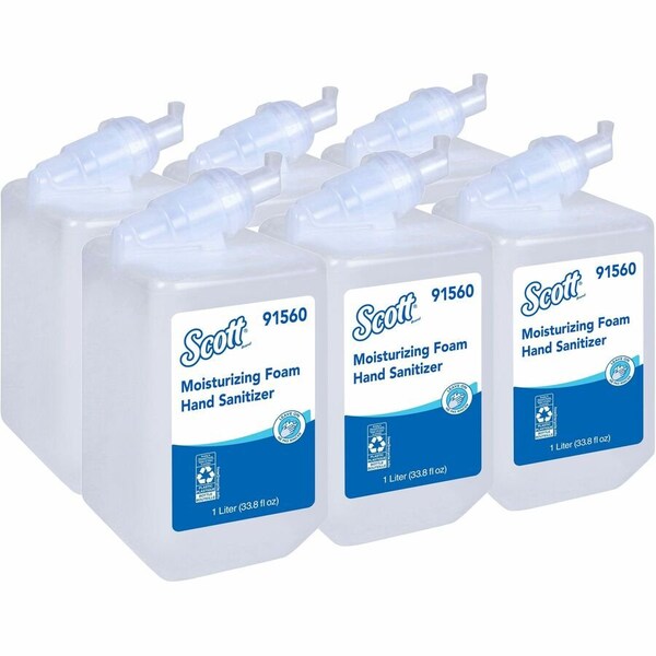 Scott Moisturizing Foam Hand Sanitizer 1.0 L Refills for compatible Scott Essential Manual Dispensers (6) 91560 - main
