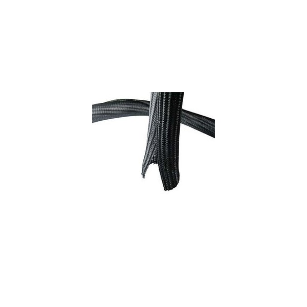 Cable Wholesale Self Closing Split Woven Cable Sleeve, 1.5 Inch diameter, Black, 50 Foot 30BR-20550 - main