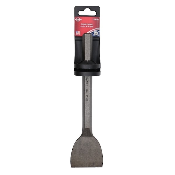 Mayhew Floor Chisel with Hand Tag, 2-1/2 in W Blade, 10-1/2 in OAL, Steel Blade, Hex Blade, Steel Handle 12310HT - main