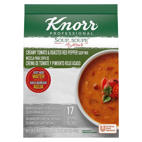 Knorr Professional Soup du Jour Creamy Tomato and Roasted Red Pepper Soup Mix, 17.1 Ounce 84126756 - main