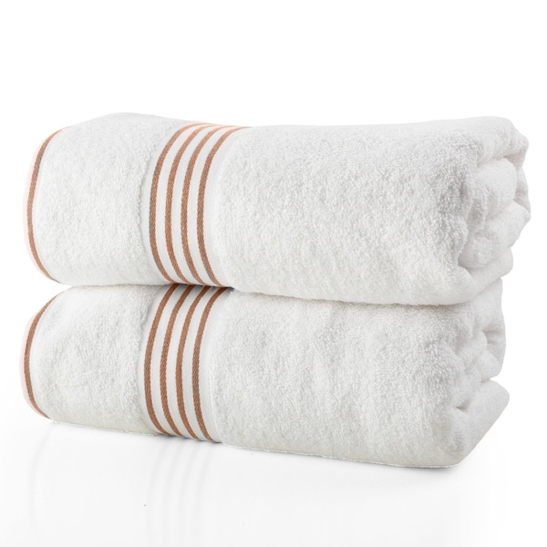 Lavish Home Bath Towels 2PC 100% Cotton Towel Set Extra Large Quick Drying Bath Towels Absorbent Bath Sheets 67-0022-WTBS - main