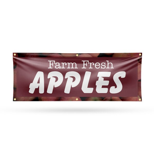 Signmission Farm Fresh Apples, 24 Inch x 72 Inch, Vinyl Banner B-72-30572 - main