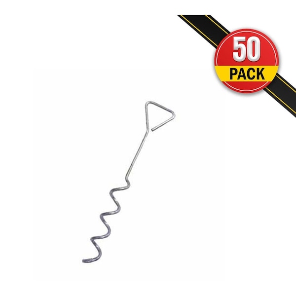Mytee Products Hay Tarp Spiral Anchor Pins 16in Ground Stake, 50PK HTSAx50 - main