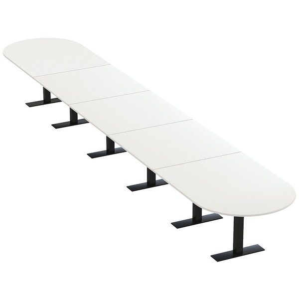 Skutchi Designs 22ft Conference Table With Power Unit | 22 Person Modular Racetrack Meeting Table | Harmony Series HAR-RAC-48X264-T.BK-W960-NA - main