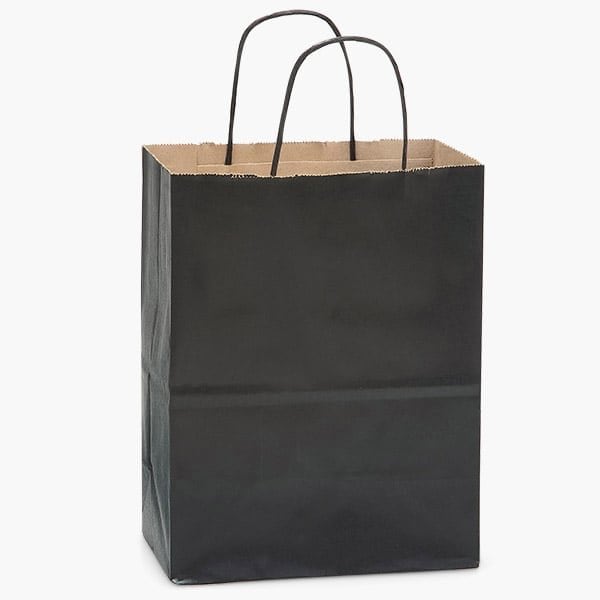 Nashville Wraps Black Recycled Kraft Bags, Cub 8x4.75x10.5", 100PK HCTBK - main