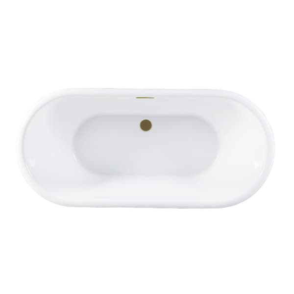 Kingston Brass 71-Inch Acrylic Oval Double Ended Pedestal Tub with Drain, No Faucet Drillings VTDE713224C423 - main