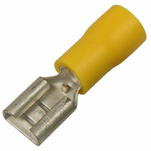 Pico Wiring Accessories Pico Vinyl-Insulated Quick Connect, Female 0.250in, 12-10 AWG Yellow, 5PK 1955KT - main