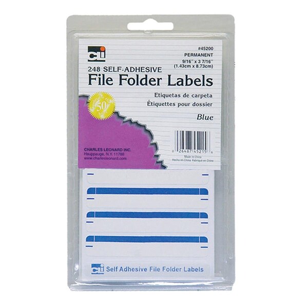 Vertex File Folder Labels, Blue, 12PK VE3481631 - main