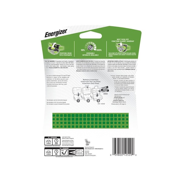 Eveready Battery Head Lamp Vision HD + 350 lm Green LED AAA Battery Green HDC32E - main