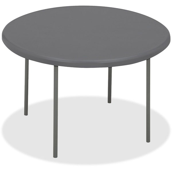 Iceberg IndestrucTable Classic Folding Table, Charcoal Top and Frame, 60 in Dia x 29 in H 65267 - main