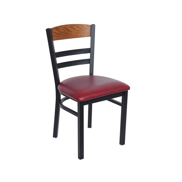 Bfm Seating Barrick Steel Wood Back Chair - Grade 2 Upholstered Seat, Autumn Ash Back - Sand Black Finish 2165CVNS007-AASB - main