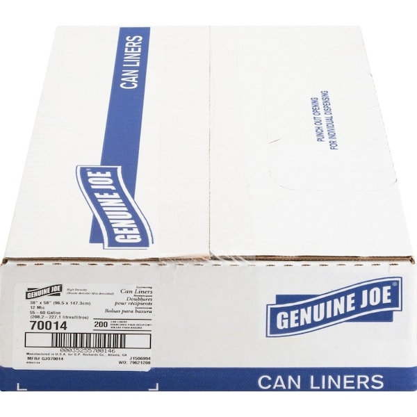Genuine Joe 60 gal Trash Bags, XL, 0.47 mm, Translucent GJO70014 - main