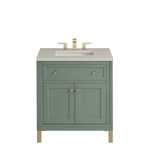 James Martin Vanities Chicago 30" Single Vanity, Smokey Celadon, w/ 3 CM Siberian Silestone Top 503-V30-SC-3SFR - main