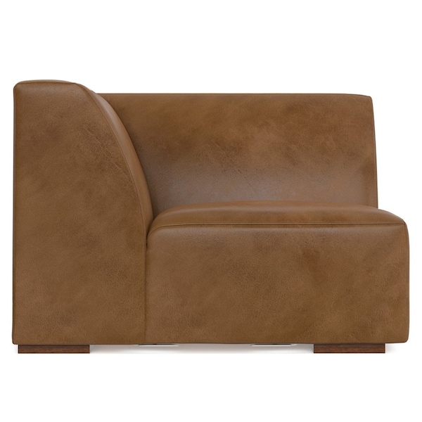 Homeroots 38" Brown Leather Modular Sofa 641029 - main
