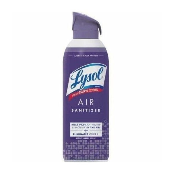 Lysol Air Sanitizer Spray, Light Breeze Scent, 10 oz Aerosol Spray, 6PK 19200-99394 - main