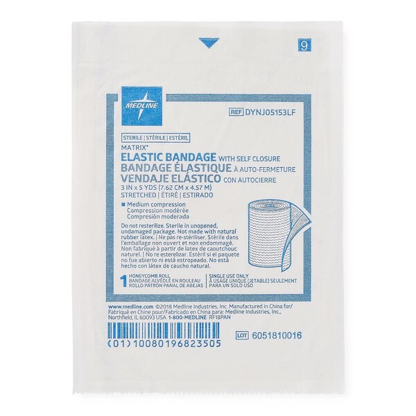 Medline Sterile Matrix Wrap Elastic Bandage with Self-Closure, 3in x 5 yd. DYNJ05153LFH - main