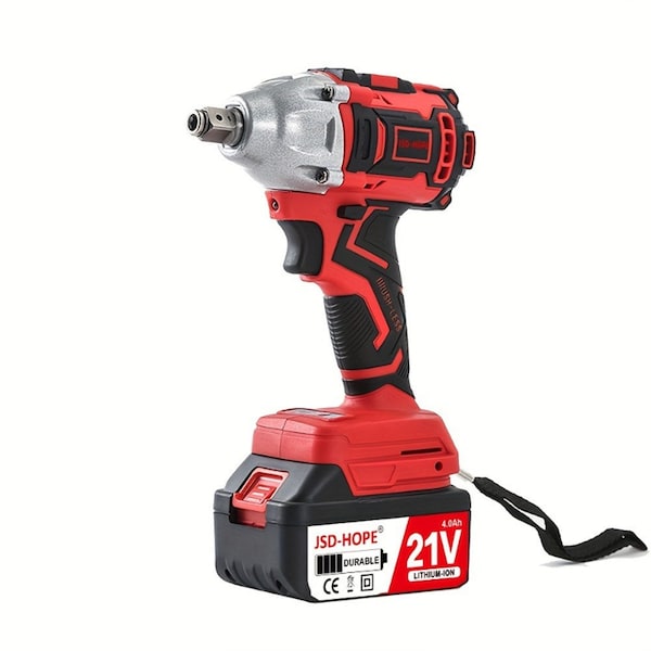 Edendirect 21V Cordless Electric Wrench, 4.0Ah Lithium Battery, Two-Speed, Variable Torque IR-TB59 - main